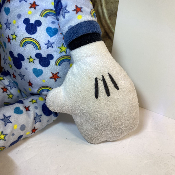 Disney Plush Mickey Mouse Just Play Blue Pajamas Rainbows Hearts 18” 2022 - Picture 5 of 10